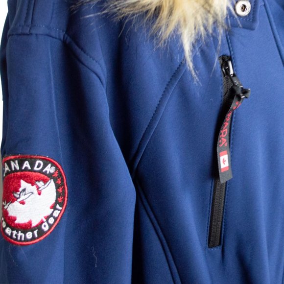 Canada Weather Gear Royal Blue & Brown Faux-Fur Trim Hood Anorak Jacket - Picture 6 of 12